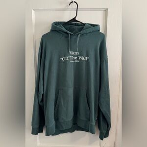 Vans Men's Green Hoodie with Embroidered Logo - Skate Hooded Sweatshirt
